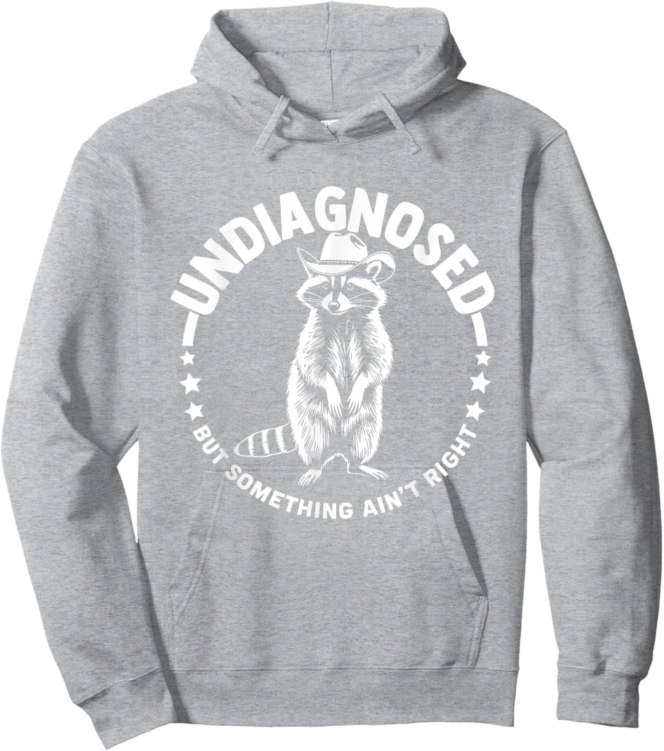 Undiagnosed But Something Ain't Right Funny Western Raccoon Hoodie - Hoodie | Ash
