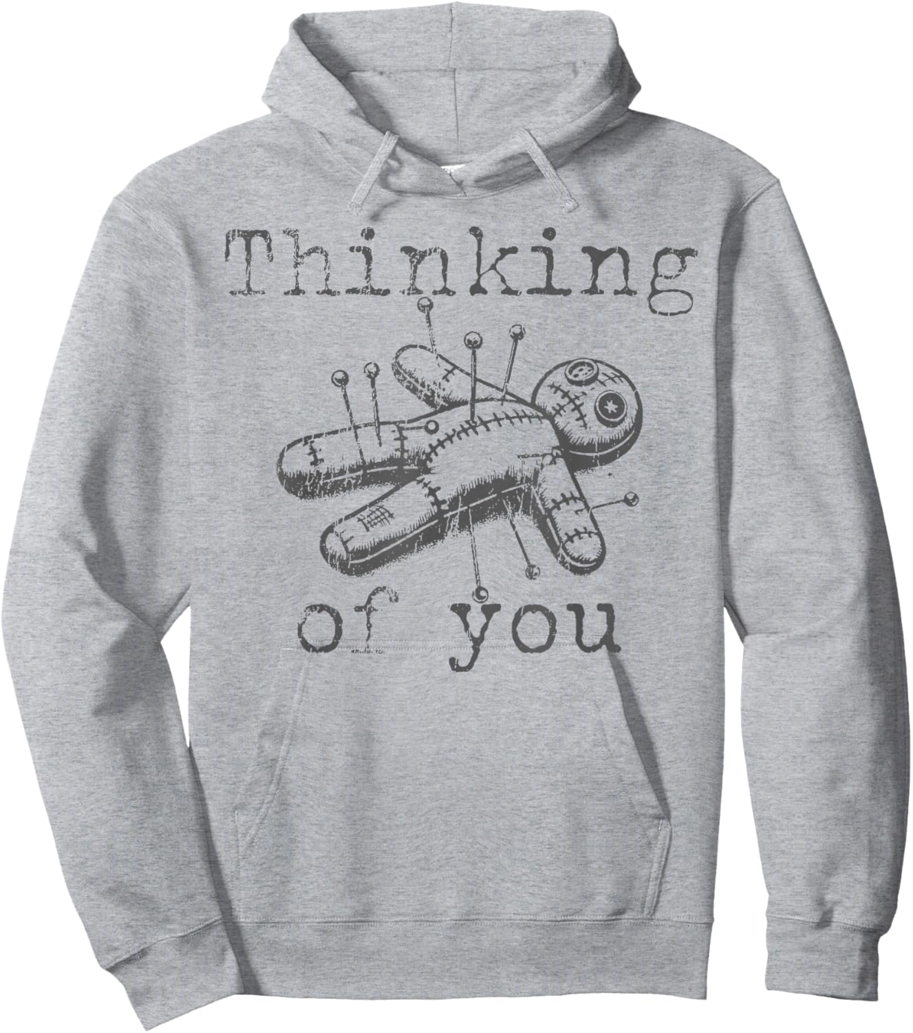Thinking of You Voodoo Doll Funny Halloween 2024 Hoodie - Hoodie | Ash
