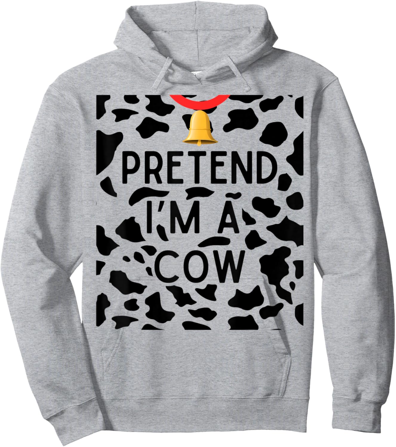 Funny Saying Pretend I'm a Cow Halloween Costume Farmer Hoodie - Hoodie | Ash