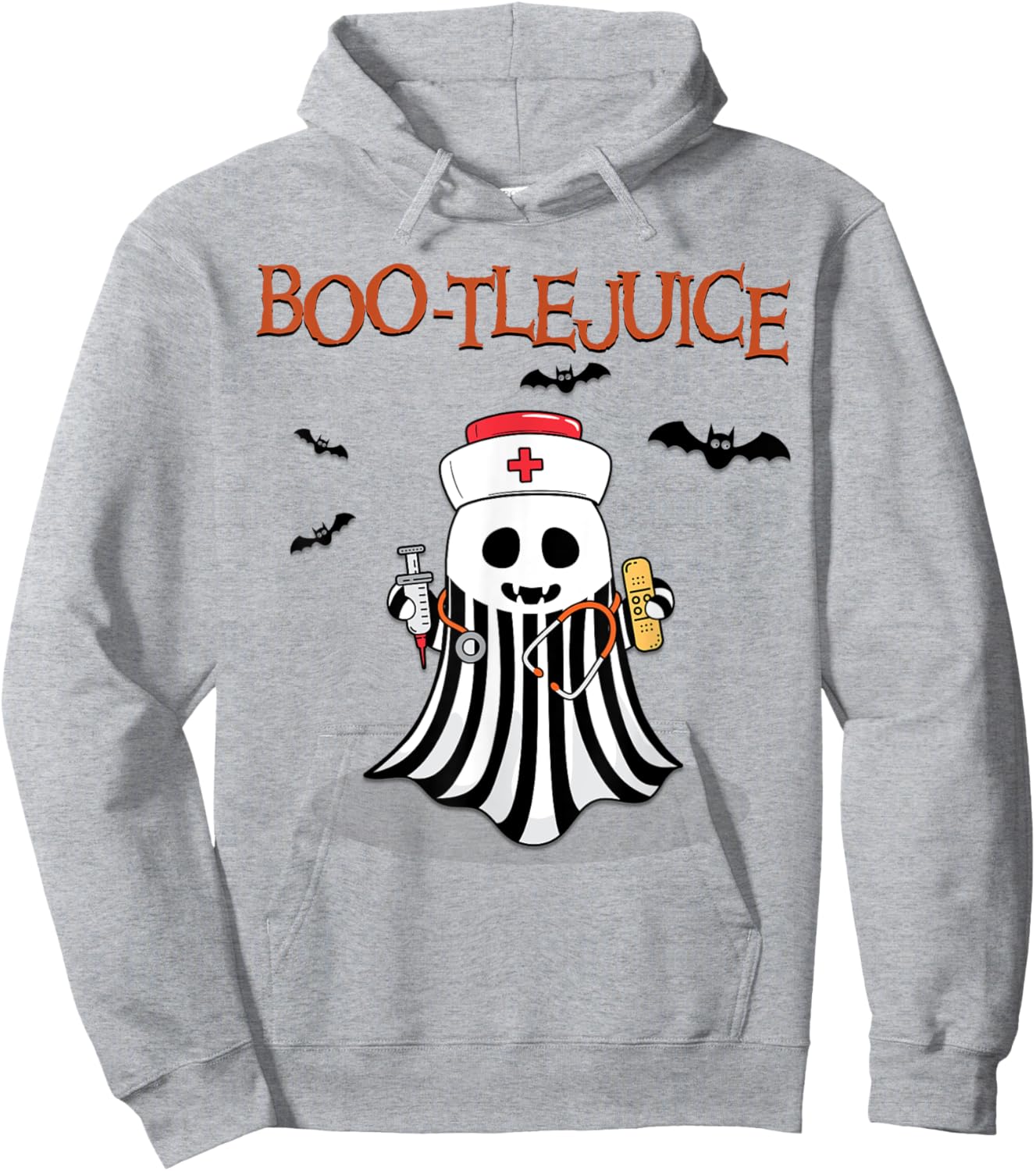 Boo-tlejuice Ghost Nurse Halloween Hoodie - Hoodie | Ash