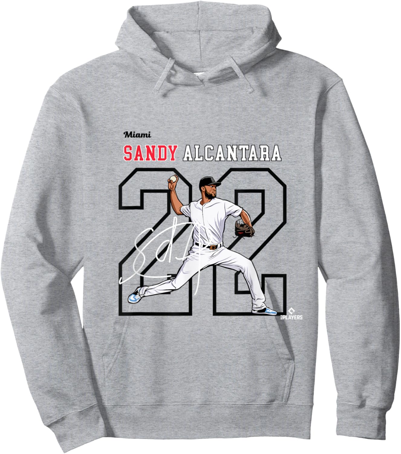 Sandy Alcantara | Miami Baseball Players | MLBSAL3005 Hoodie - Hoodie | Ash