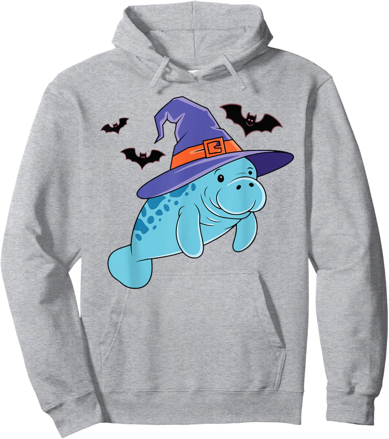 Lazy Witch Manatee Halloween Sea Cow Costume Kids Hoodie - Hoodie | Ash