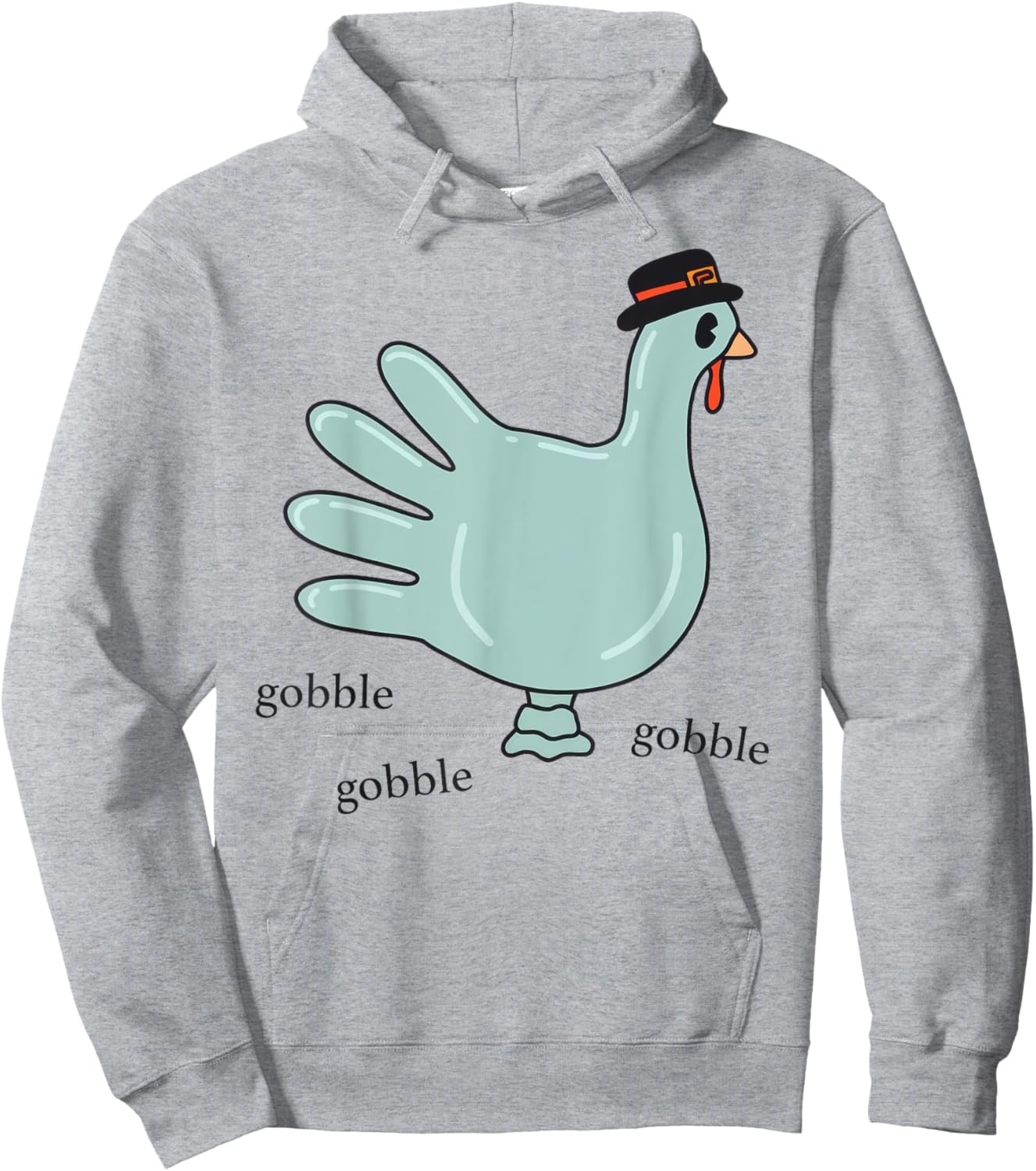 Thanksgiving Turkey Glove Gobble Thankful Nurse Hoodie - Hoodie | Ash