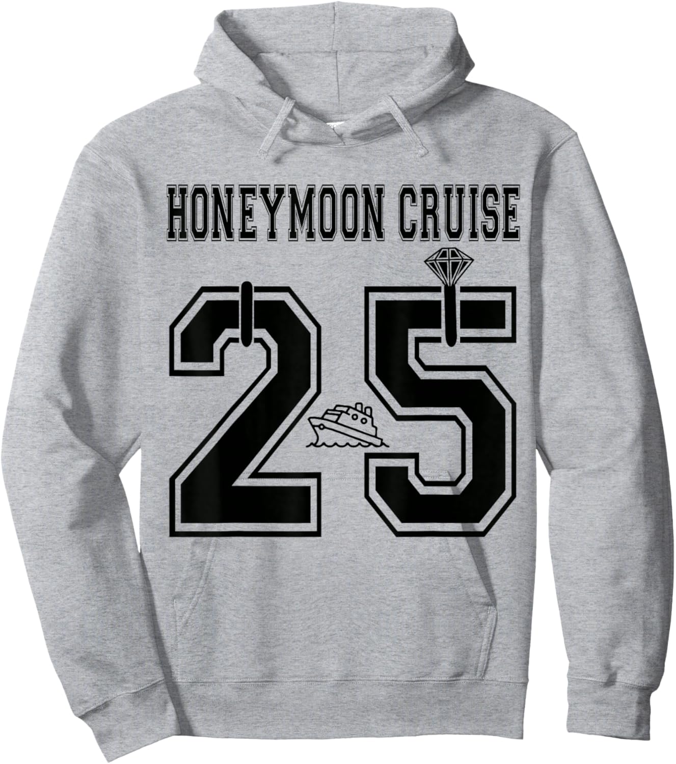 2025 Just Married Honeymoon Cruise Newlyweds Wife Husband Hoodie - Hoodie | Ash
