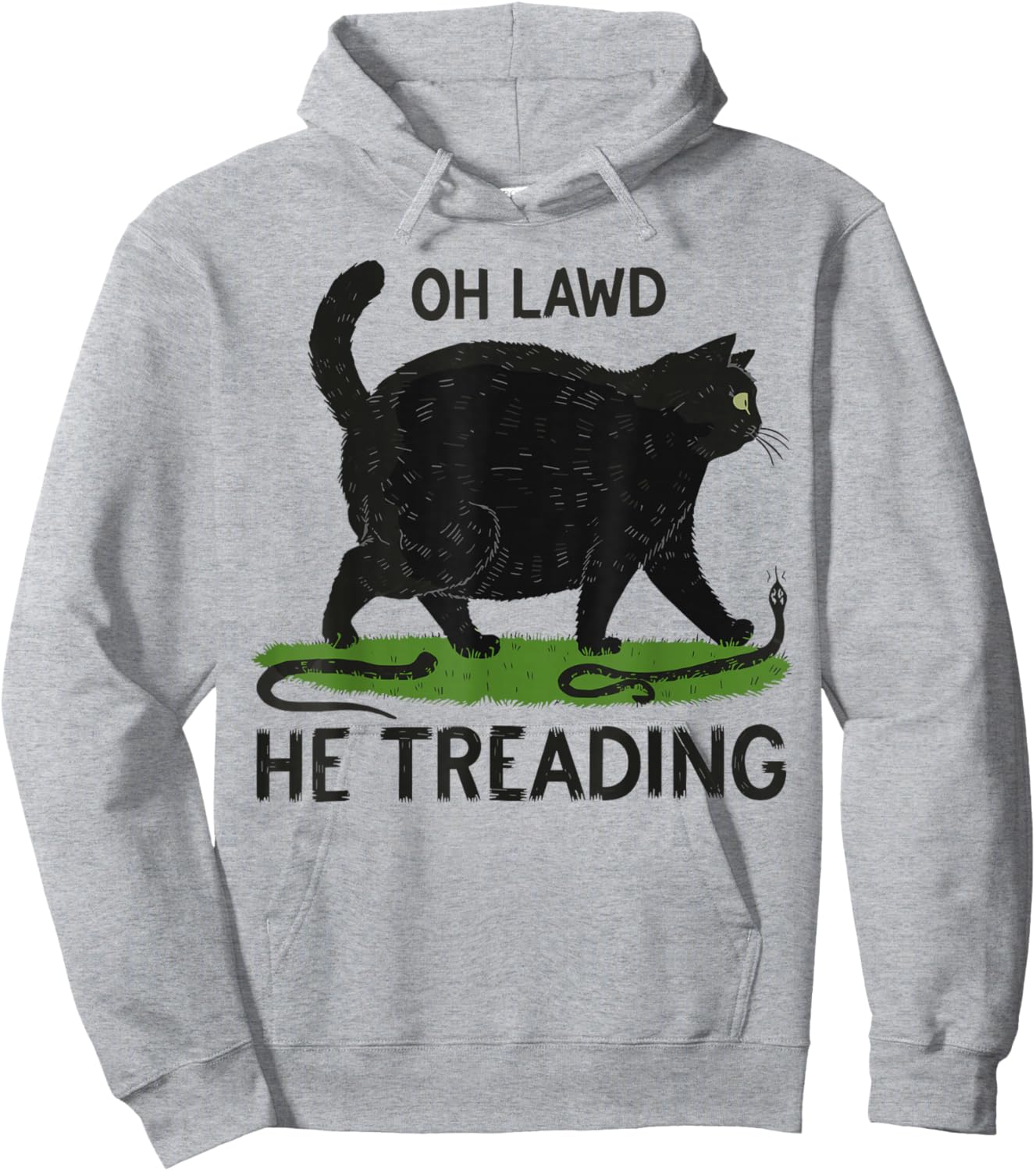 Oh Lawd He Treading Funny Fat Cat Lover Funny Memes Cat Mom Hoodie - Hoodie | Ash