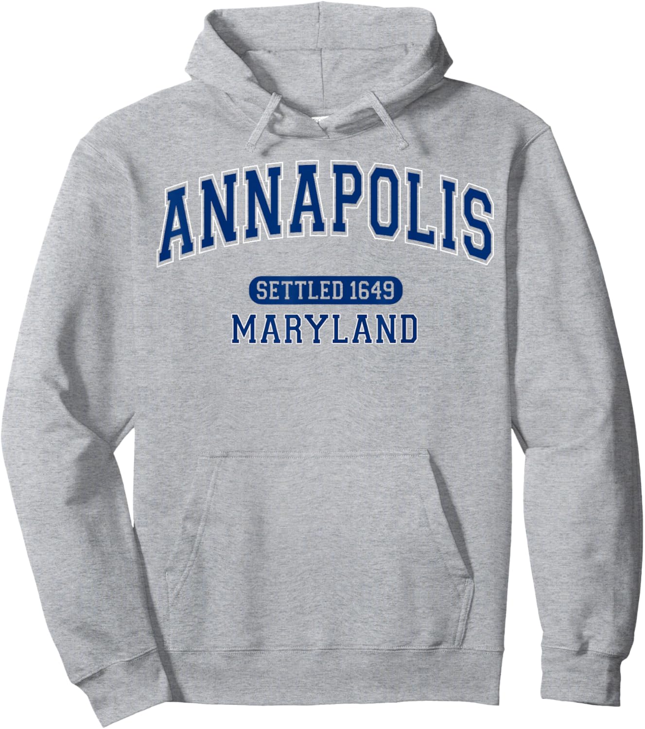 Annapolis Maryland MD Settled 1649 Vintage Arched Navy Blue Hoodie - Hoodie | Ash