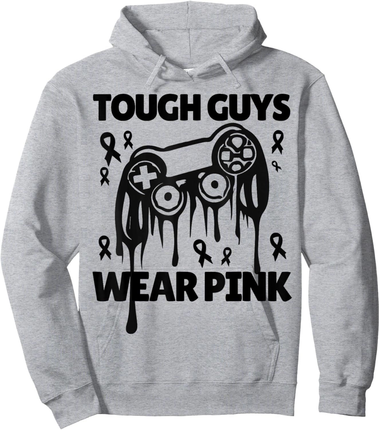 Tough Guys Wear Pink For Gamer Breast Cancer Awareness Hoodie - Hoodie | Ash