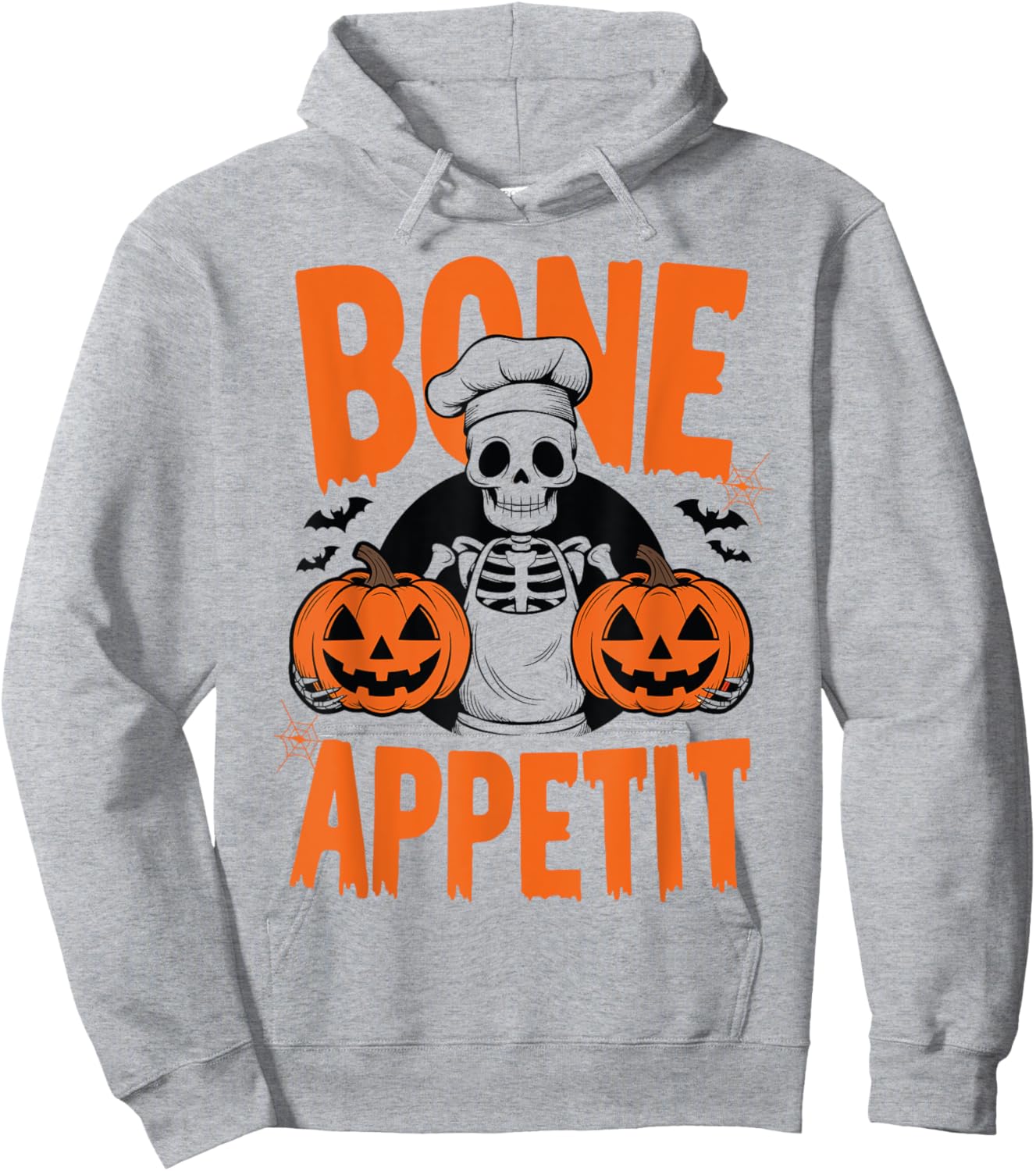 Bone Appetit Funny Halloween Costume Skeleton Chef Pumpkin Hoodie - Hoodie | Ash