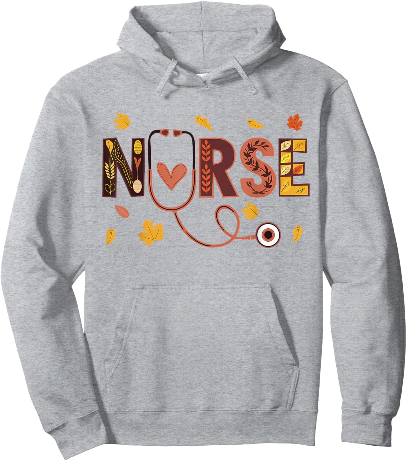 Turkey Nurse Thanksgiving Fall Scrub Nursing RN ICU ER Nicu Hoodie - Hoodie | Ash