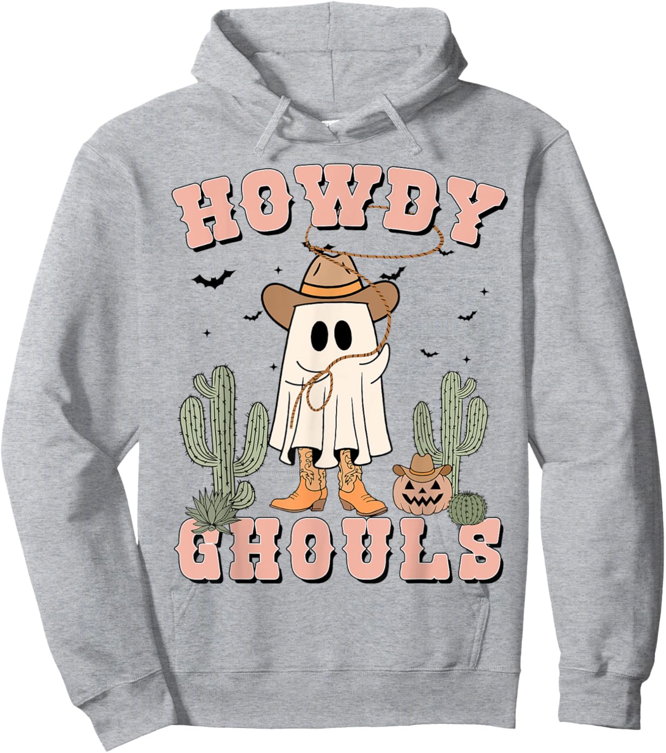 Funny Howdy Ghouls Cowboy Ghost Men Women Toddler Halloween Hoodie - Hoodie | Ash