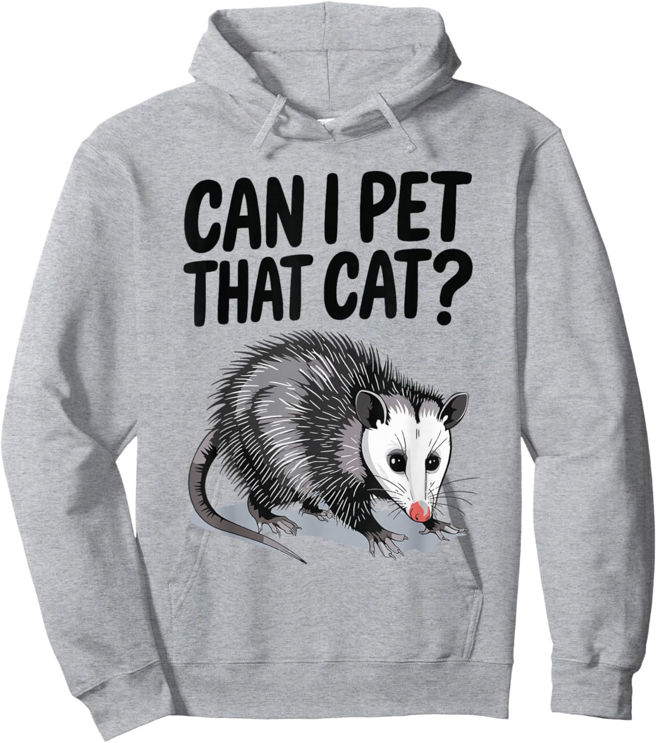 Can I Pet That Cat Opossum Hoodie - Hoodie | Ash
