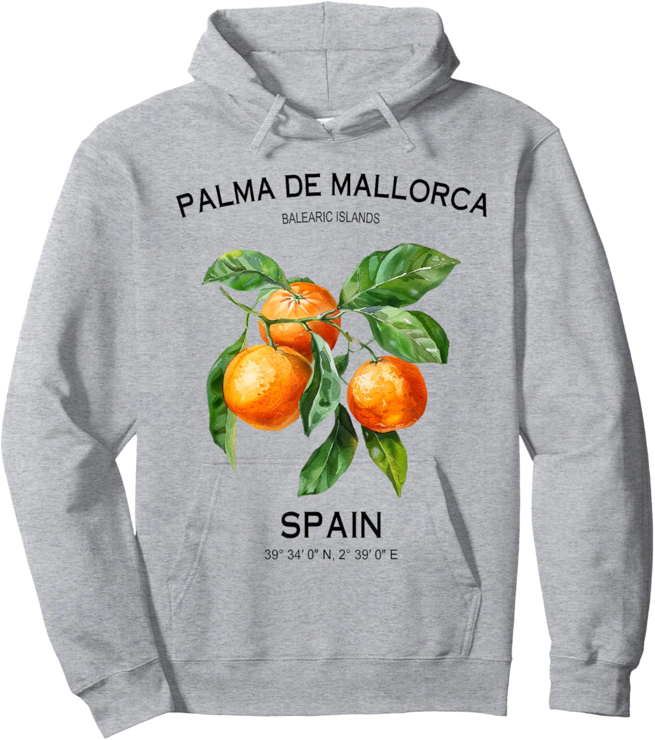 Palma de Mallorca Balearic Islands Oranges Spanish Art Spain Hoodie - Hoodie | Ash