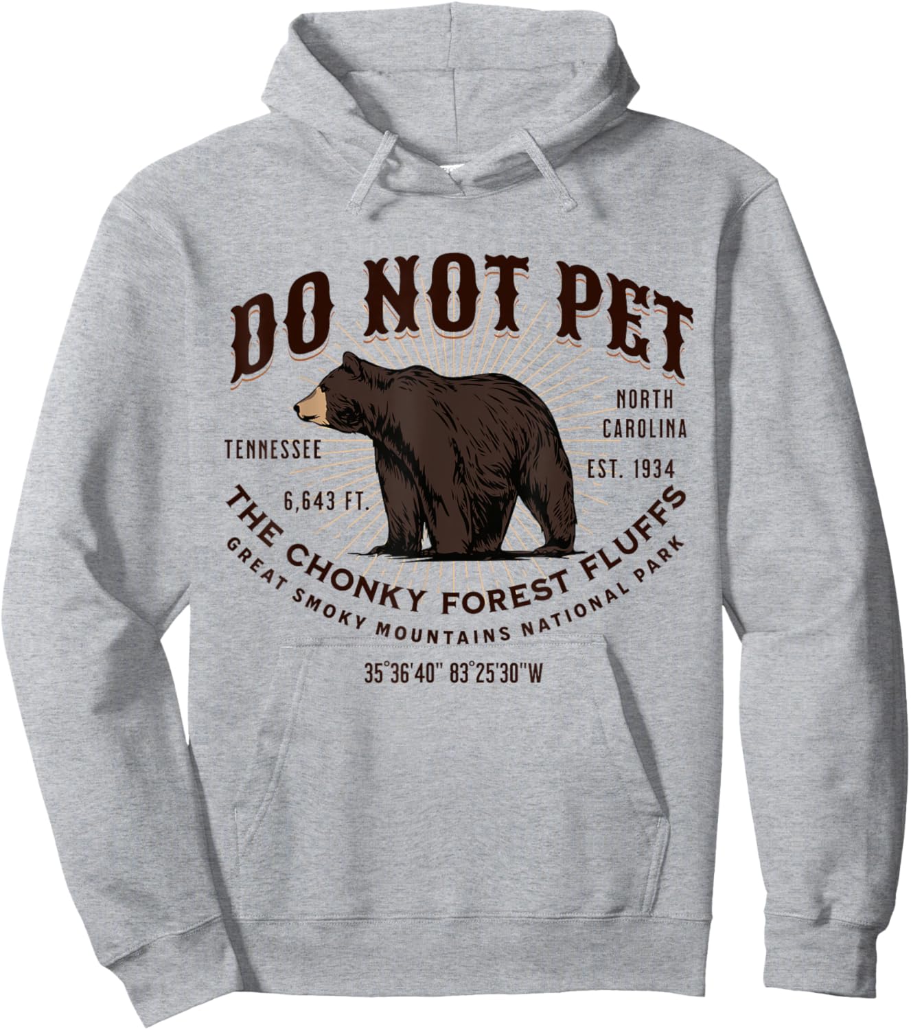 Great Smoky Mountains National Park Black Bear Funny Hoodie - Hoodie | Ash