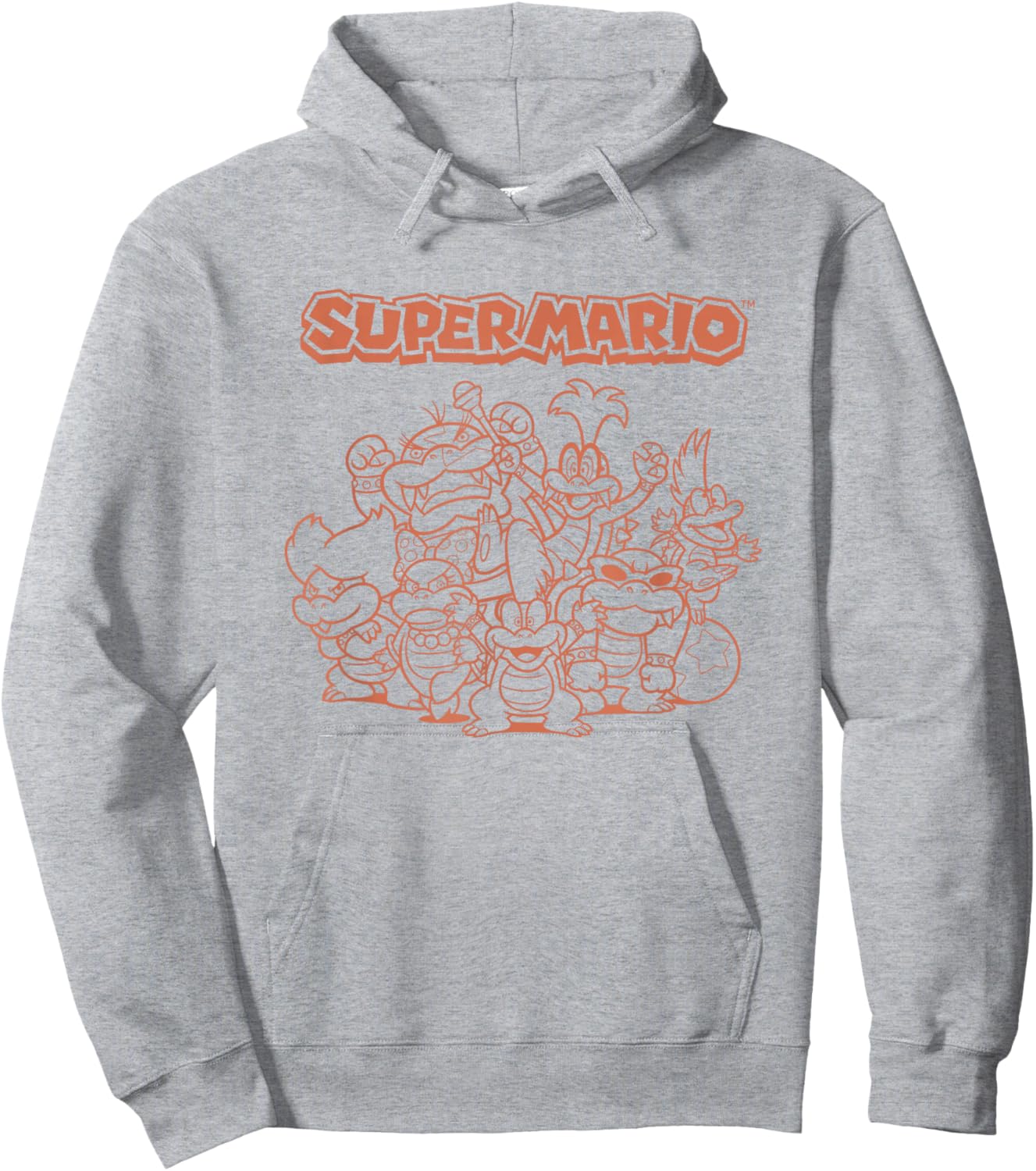 Super Mario Bros Big Koopa Group Shot Hoodie - Hoodie | Ash