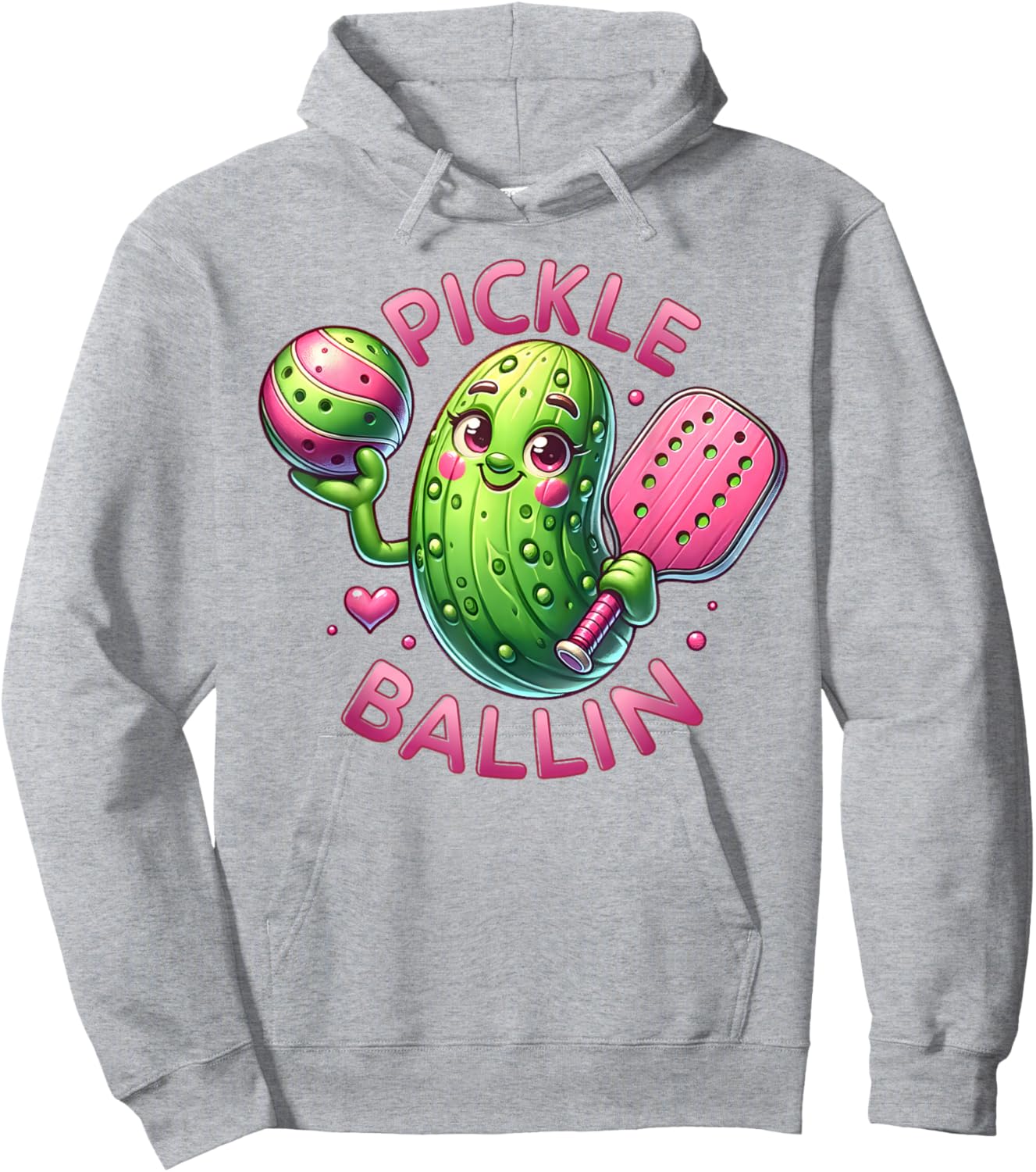 Pickle Ballin Cute Pickleball Women Girls Pickleball Lovers Hoodie - Hoodie | Ash