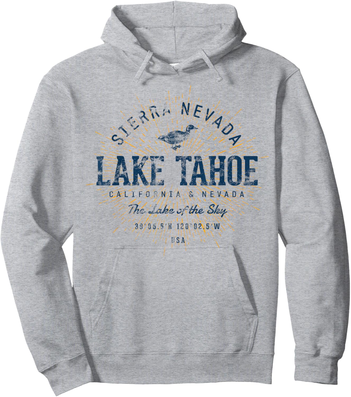 Retro Style Vintage Lake Tahoe Hoodie - Hoodie | Ash