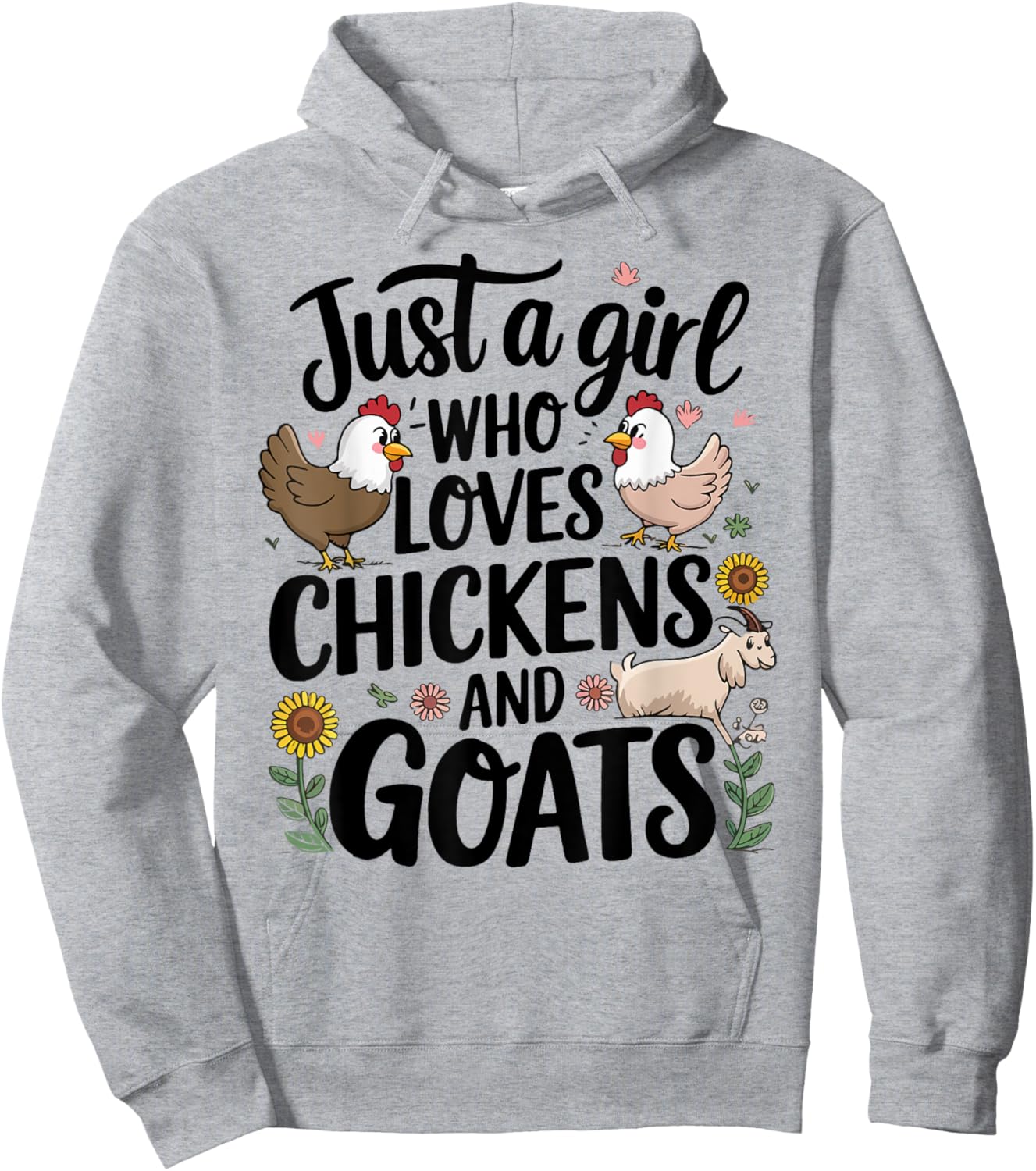 Just A Girl Who Loves Chicken And Goats Farming Farmer Women Hoodie - Hoodie | Ash