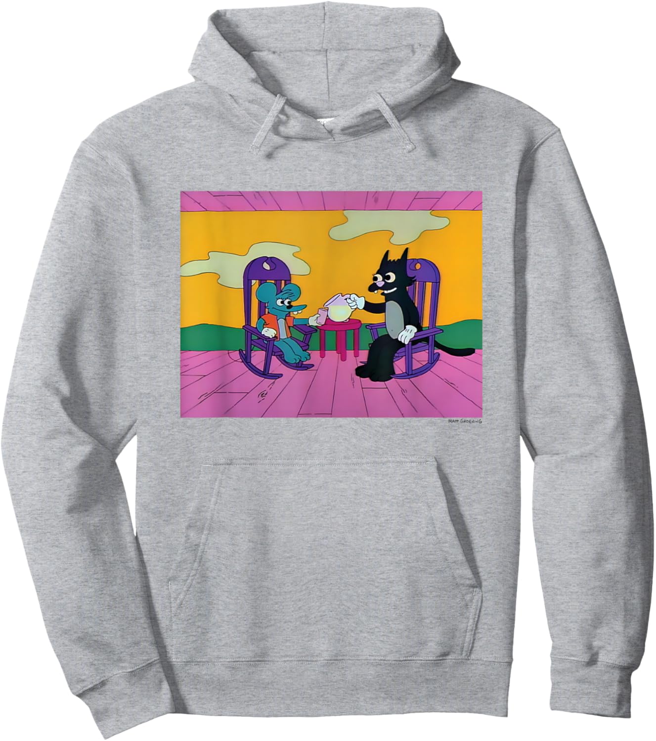 The Simpsons Iconic Itchy And Scratchy Lemonade Time Logo Hoodie - Hoodie | Ash