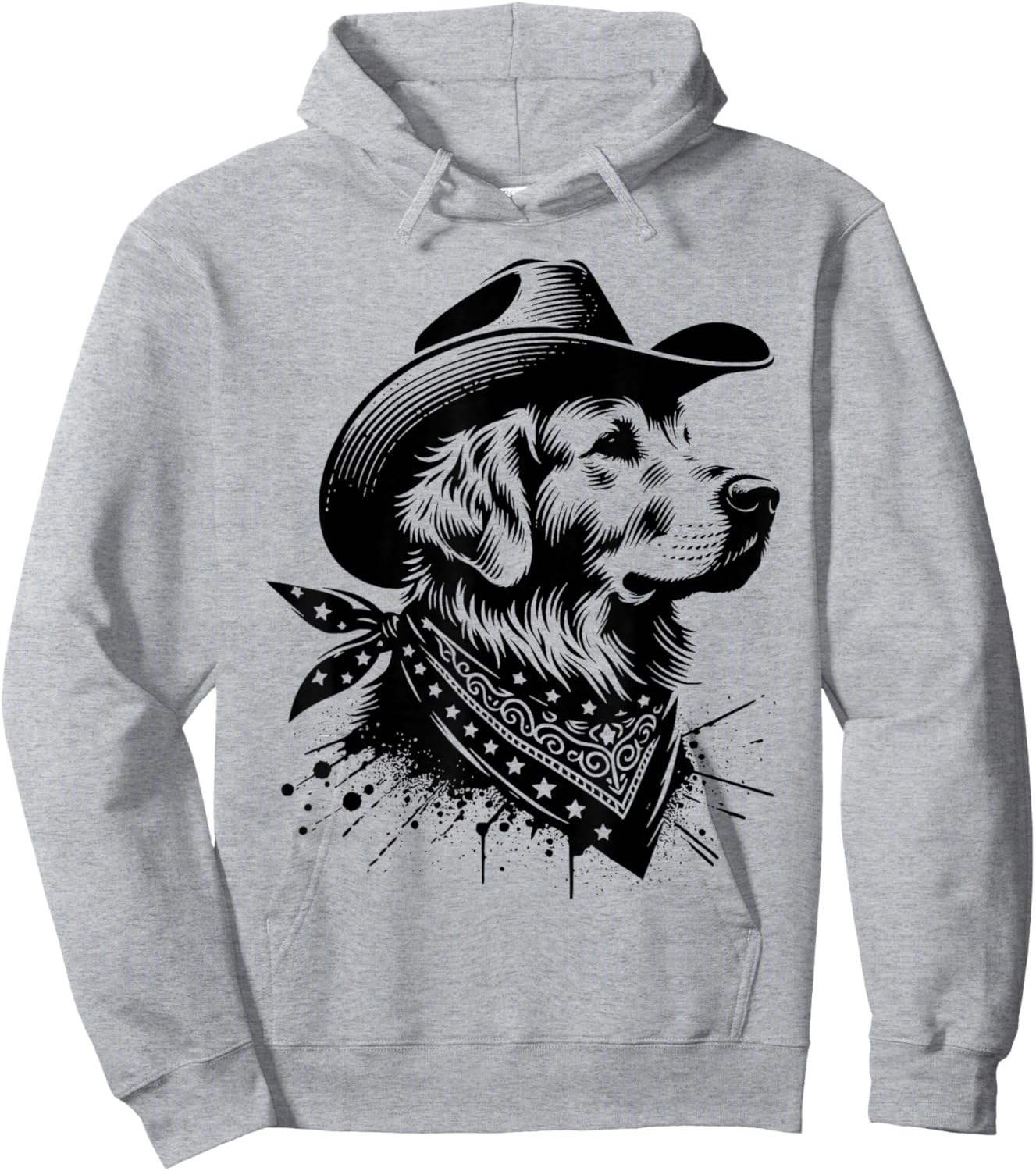 Funny Golden Retriever Cowboy Vintage Western Dog Lover Hoodie - Hoodie | Ash