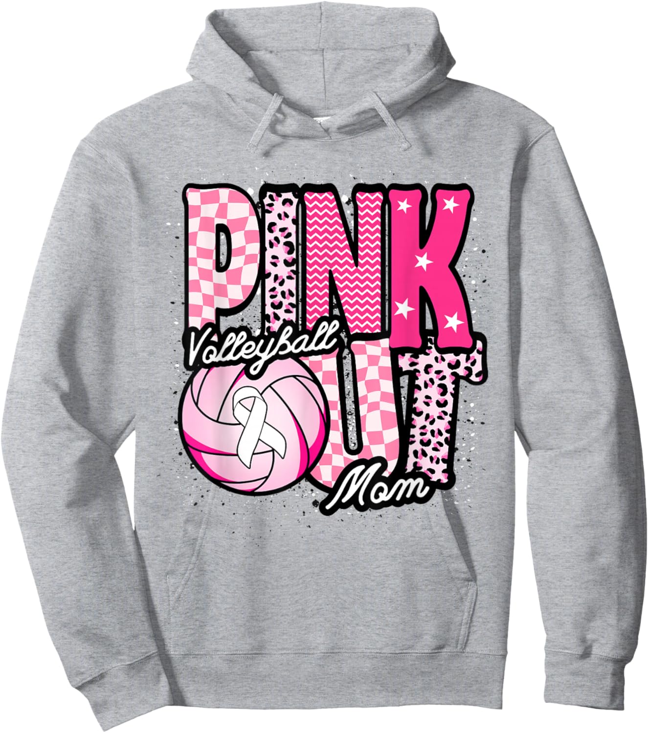 Pink Volleyball Mom Pink Out Day Hoodie - Hoodie | Ash