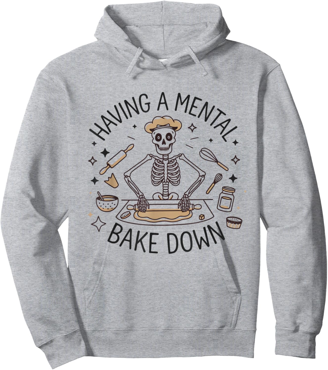 Skeleton Baker Baking Having A Mental Bake Down Halloween Hoodie - Hoodie | Ash