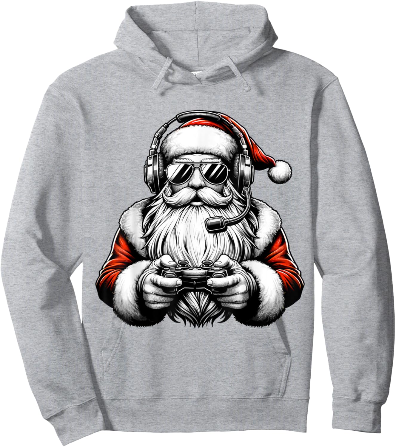 Christmas Gamer Boys Video Game Santa Xmas Hoodie - Hoodie | Ash