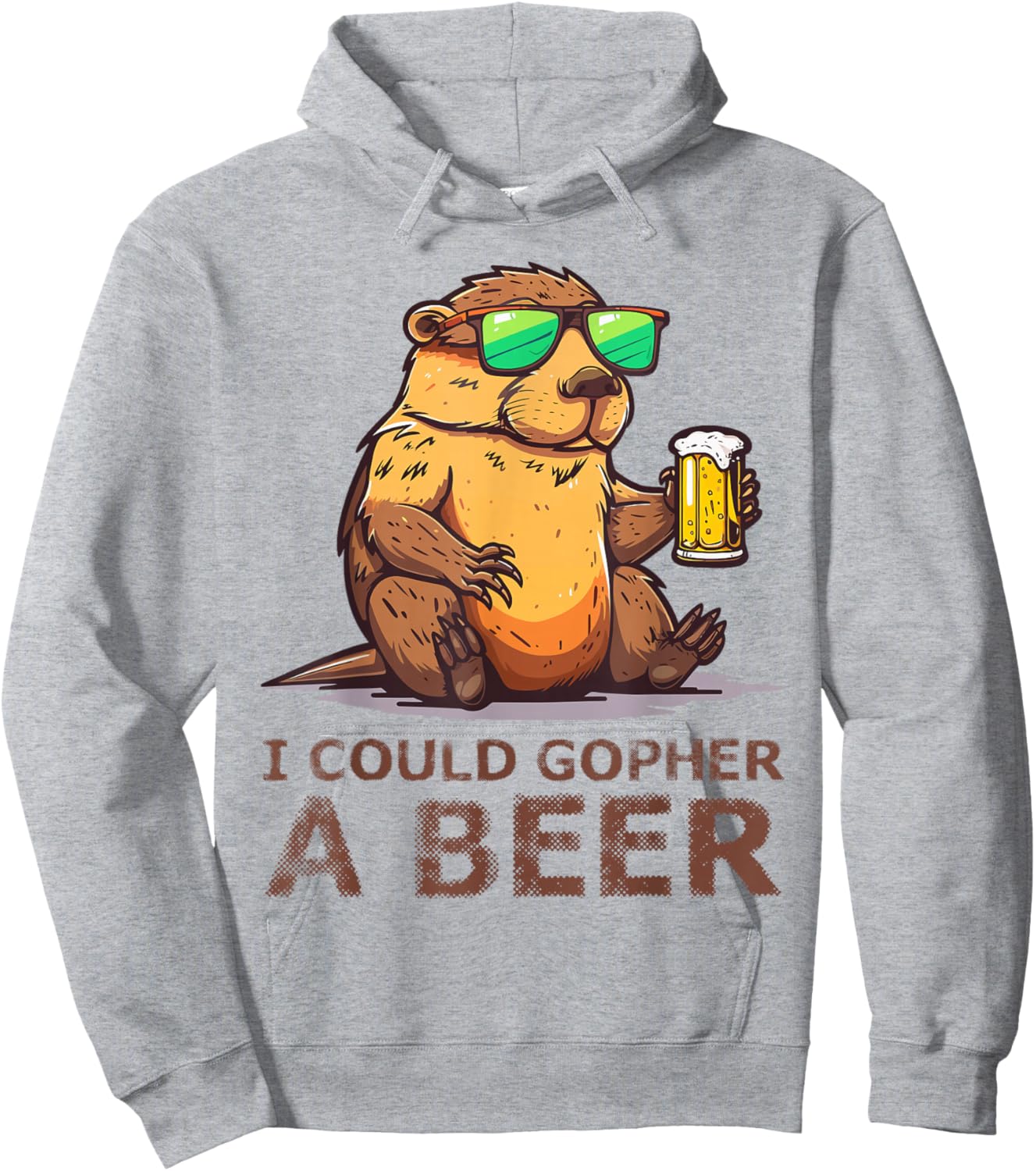 I Could Gopher A Beer Funny Drinking Hoodie - Hoodie | Ash