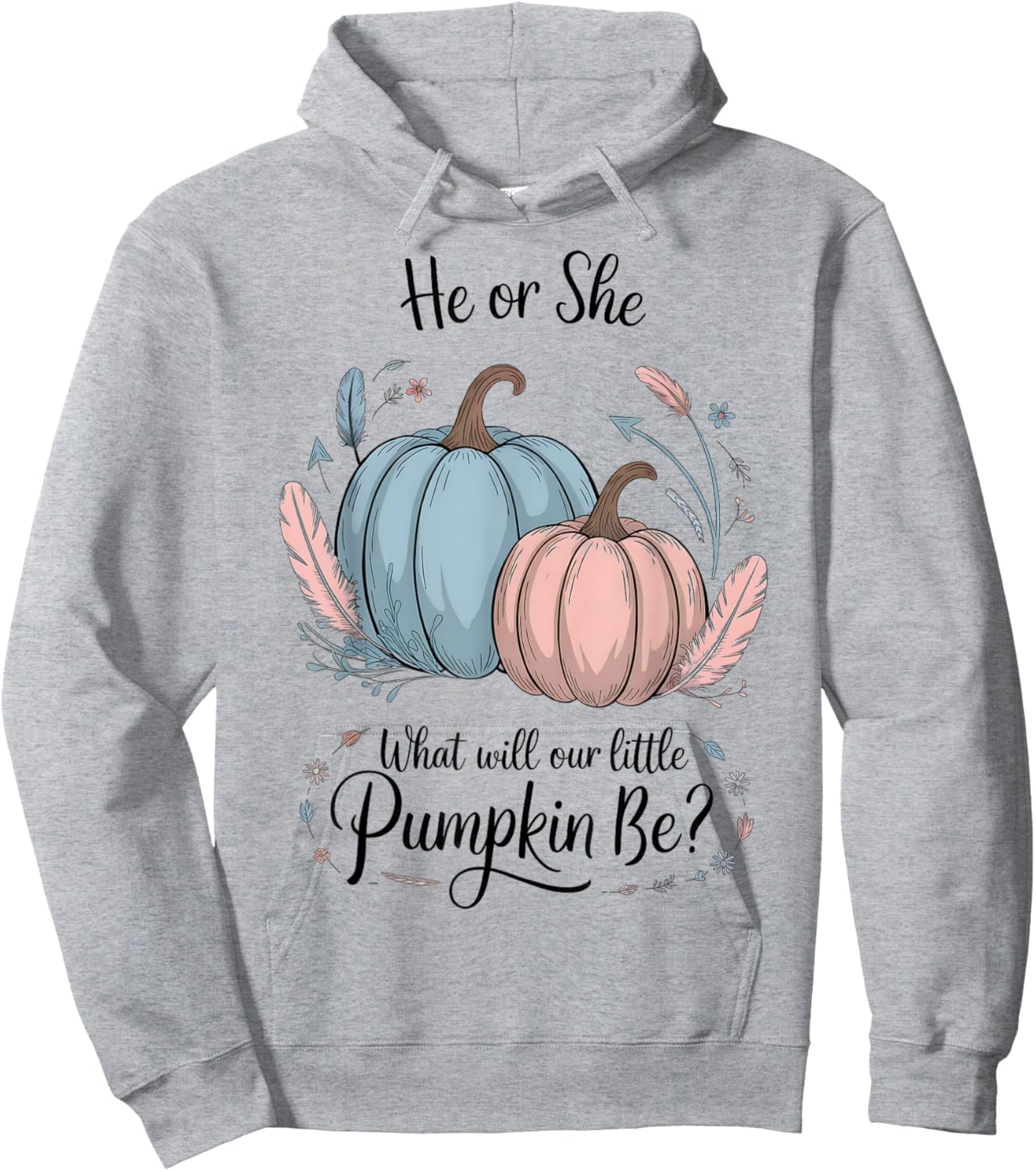 He or She What Will Our Little Pumpkin Be Halloween Gender Hoodie - Hoodie | Ash