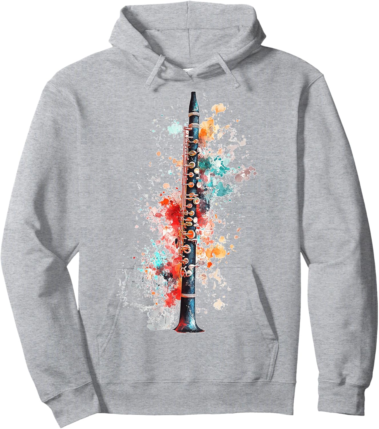 Clarinet Music Instrument Graphic Illustration Clarinet Hoodie - Hoodie | Ash