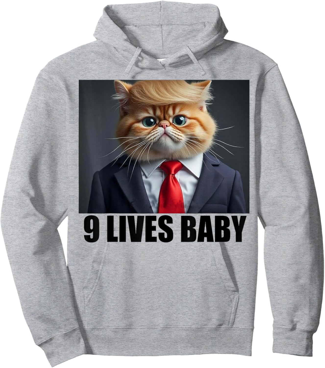 Cat Trump 9 Lives Baby Men Women Hoodie - Hoodie | Ash