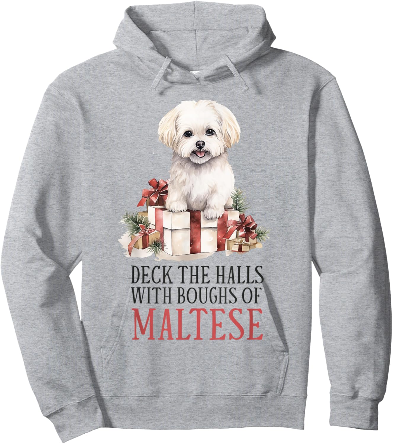 Maltese Dog Lover Christmas Xmas Hoodie - Hoodie | Ash