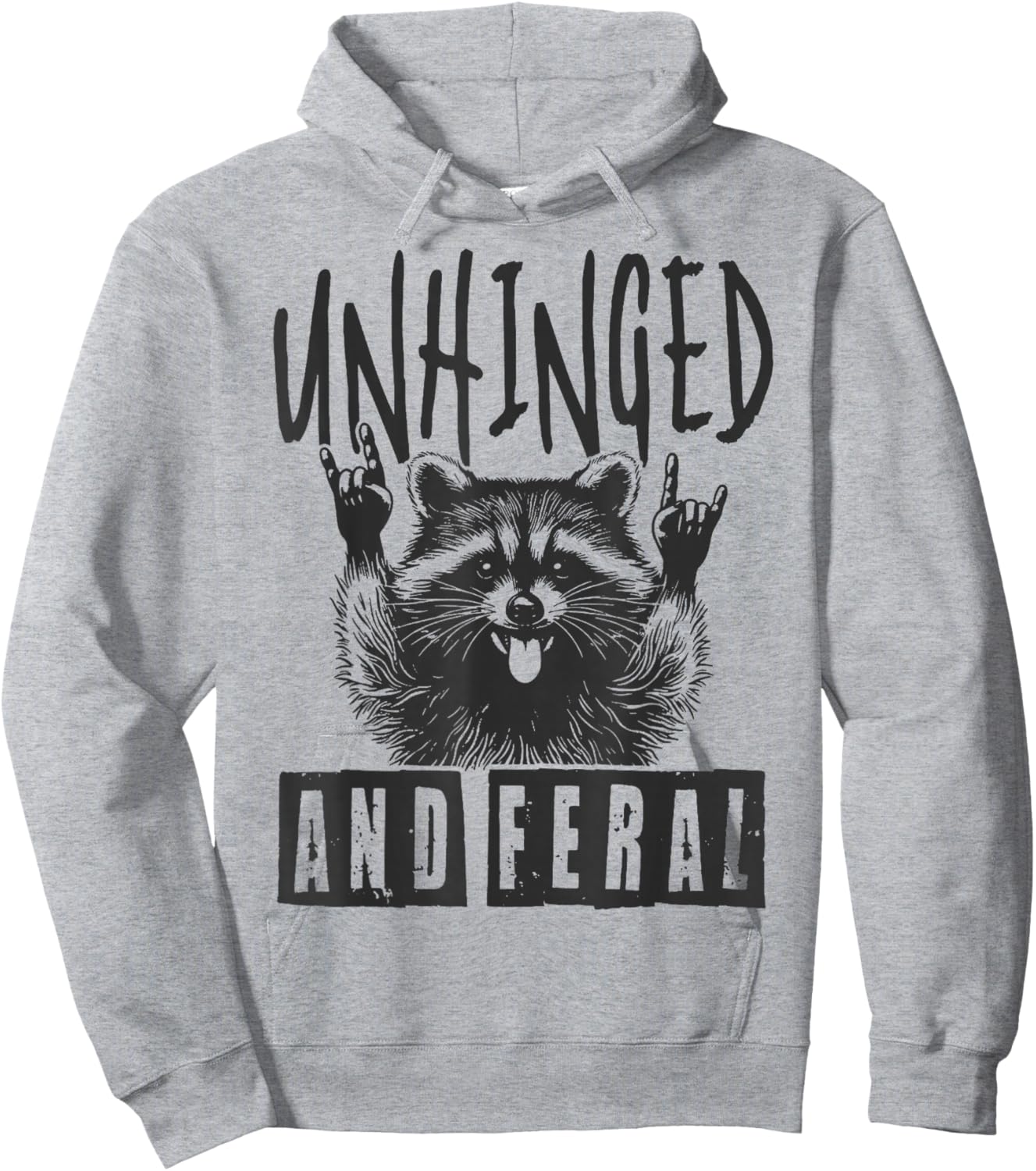 Raccoon Unhinged And Feral Retro Hoodie - Hoodie | Ash