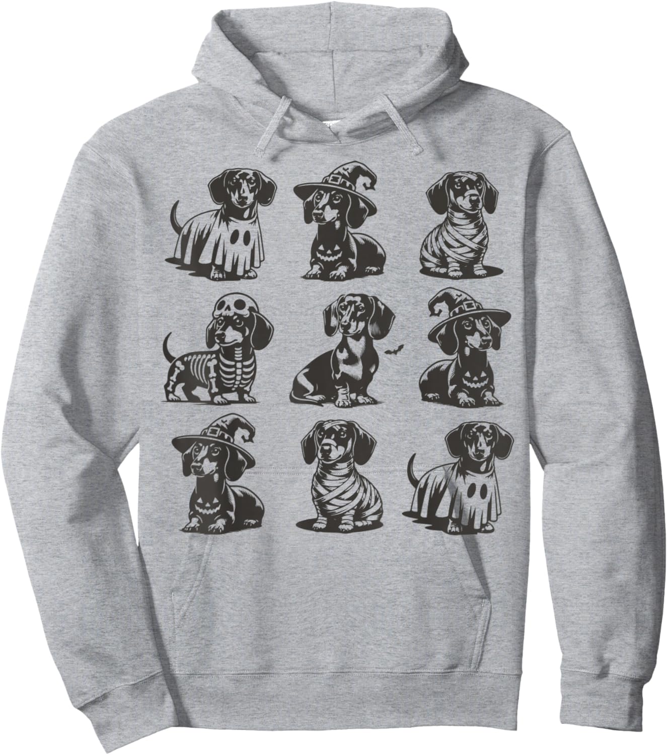 Dachshund Halloween Spooky Dog Wiener Hoodie - Hoodie | Ash