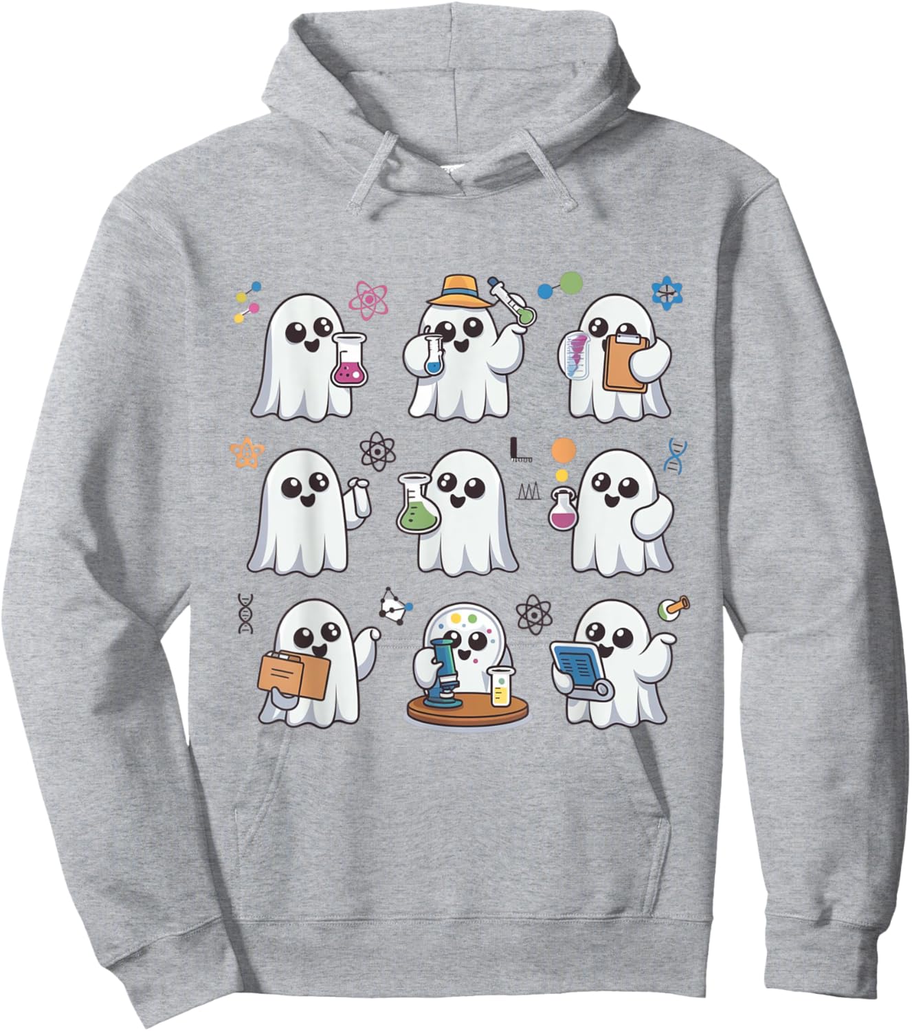 Ghost Science Teacher Chemistry Laboratory Halloween Costume Hoodie - Hoodie | Ash