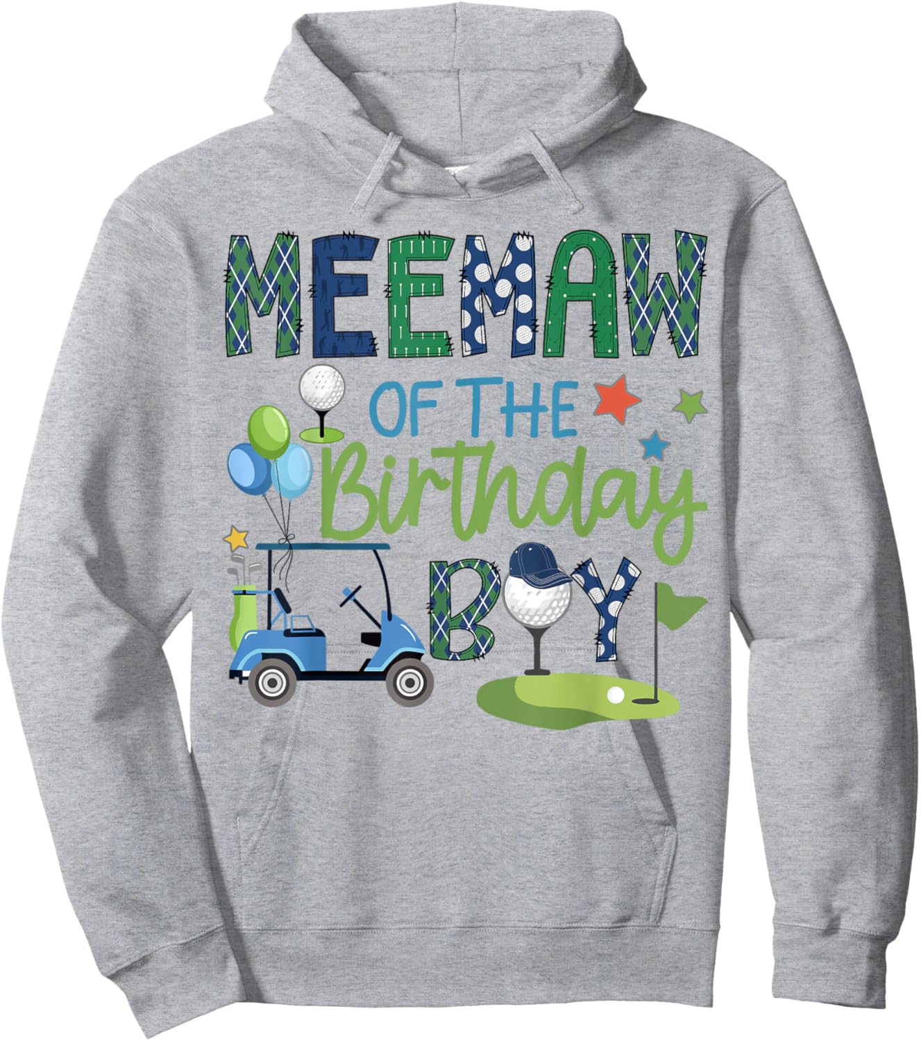 Meemaw Of The Birthday Boy Hole in One Golf Sport Hoodie - Hoodie | Ash