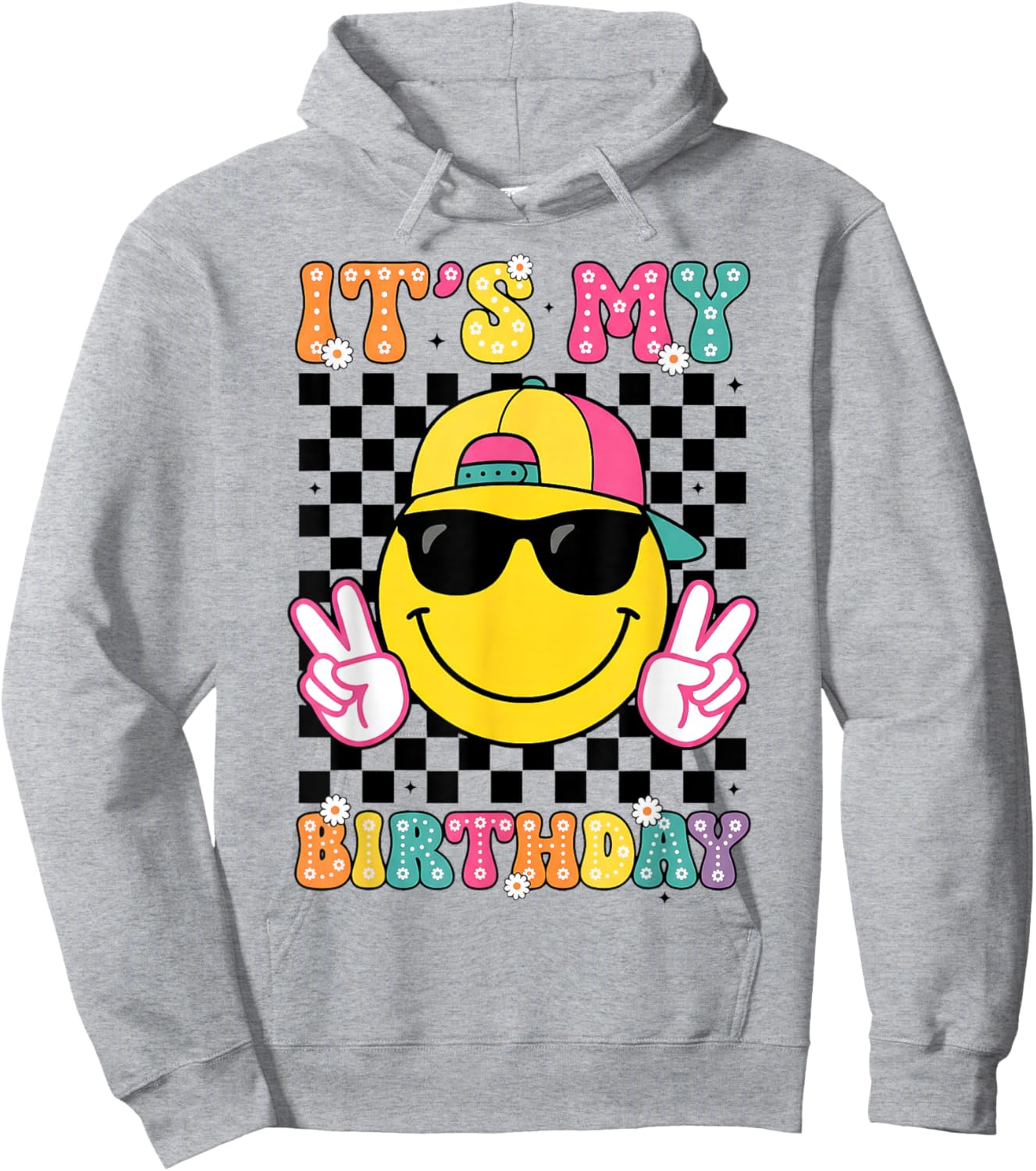 Groovy It's My Birthday Girls Women Teens Kid Bday Flower T-Shirt - Hoodie | Ash