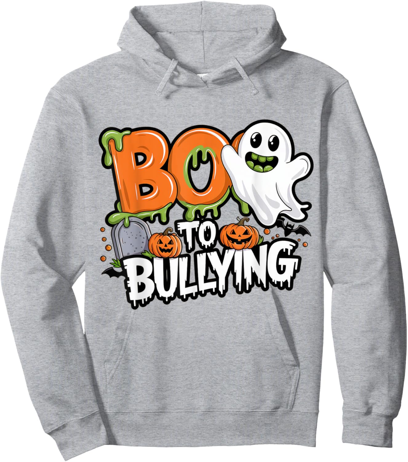 Boo Anti Bullying Funny Halloween Orange Unity Day Boys Hoodie - Hoodie | Ash