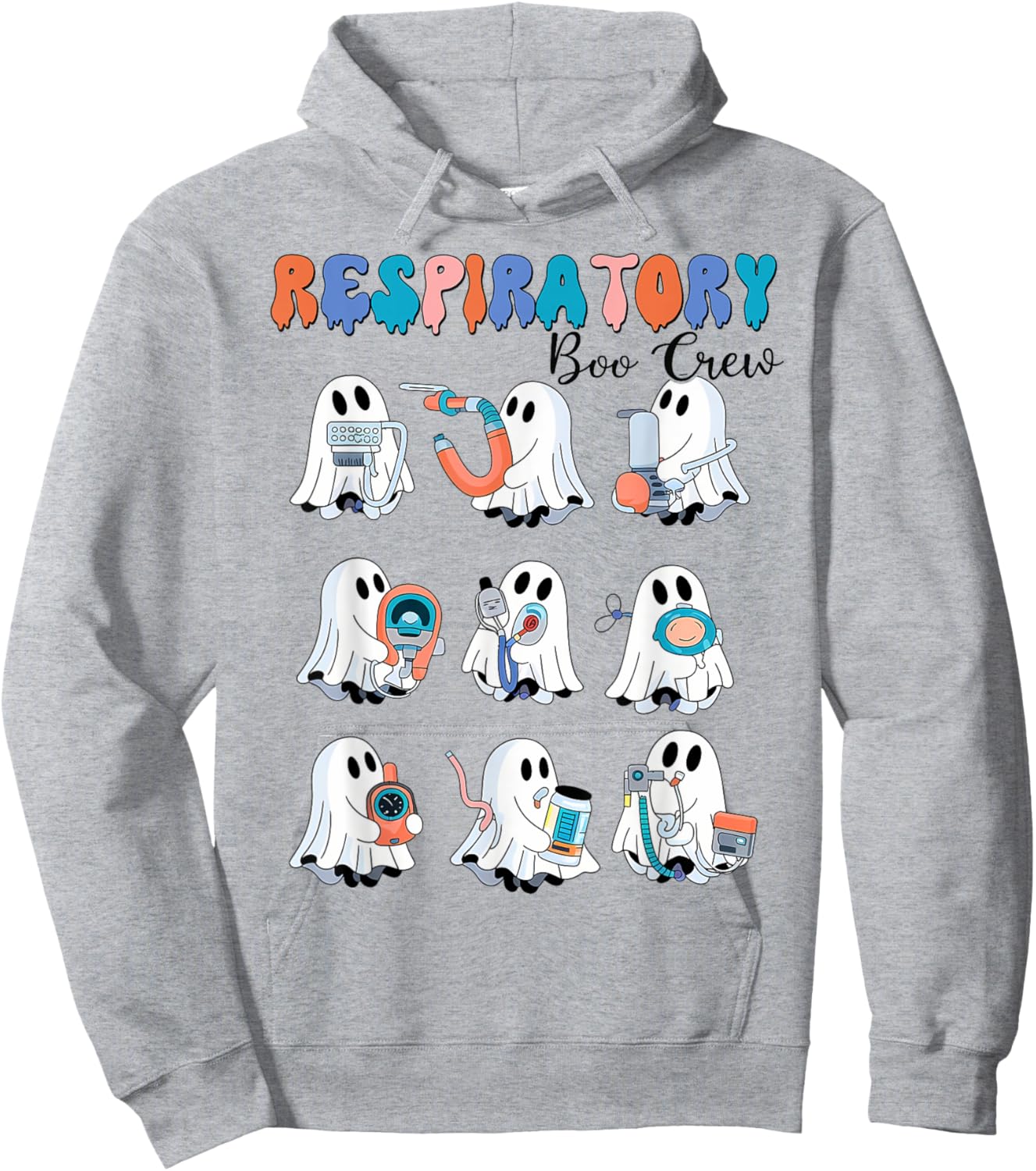 Respiratory therapist shirt halloween respiratory Boo Crew Hoodie - Hoodie | Ash
