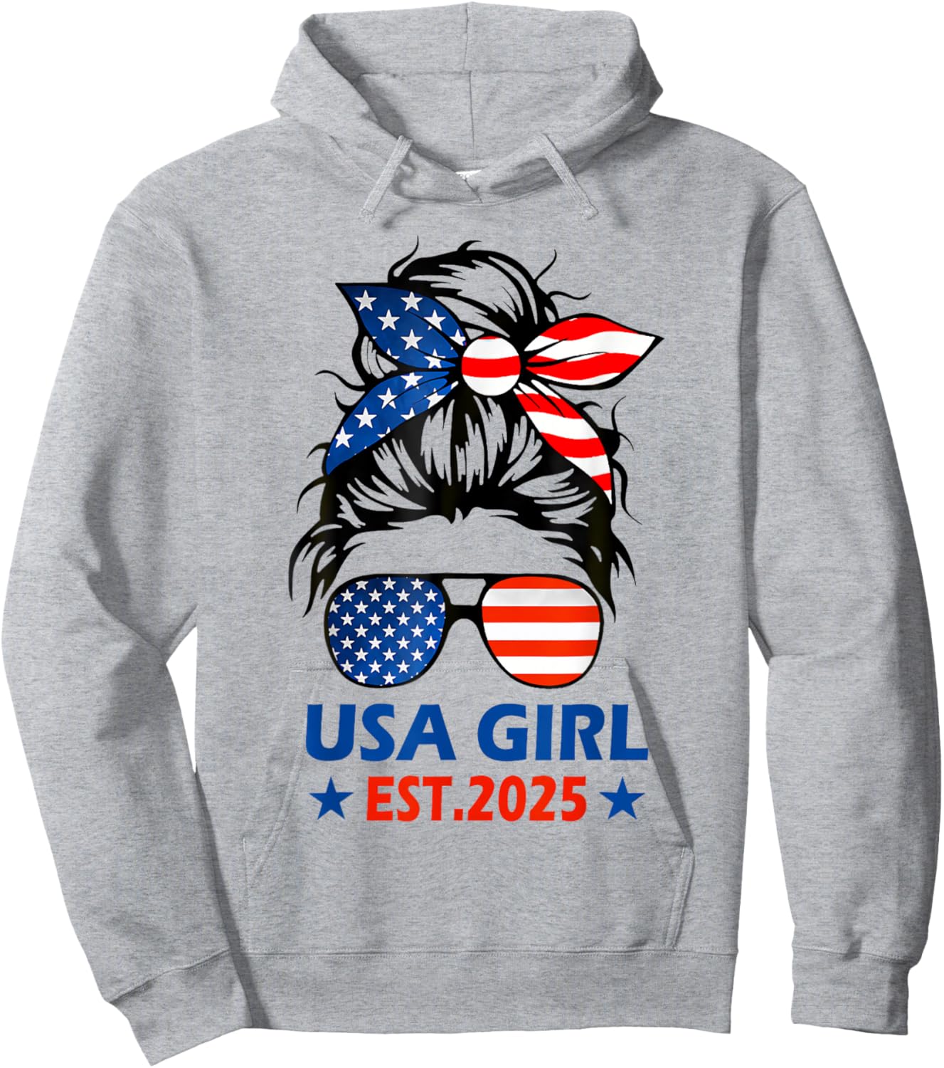 Us Citizen Est 2025 New Citizenship American USA Girl 2025 Hoodie - Hoodie | Ash