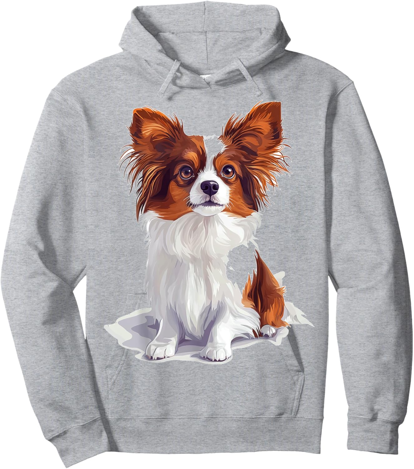 Papillon Dog Motif Pet Art Papillon Women Kids Hoodie - Hoodie | Ash