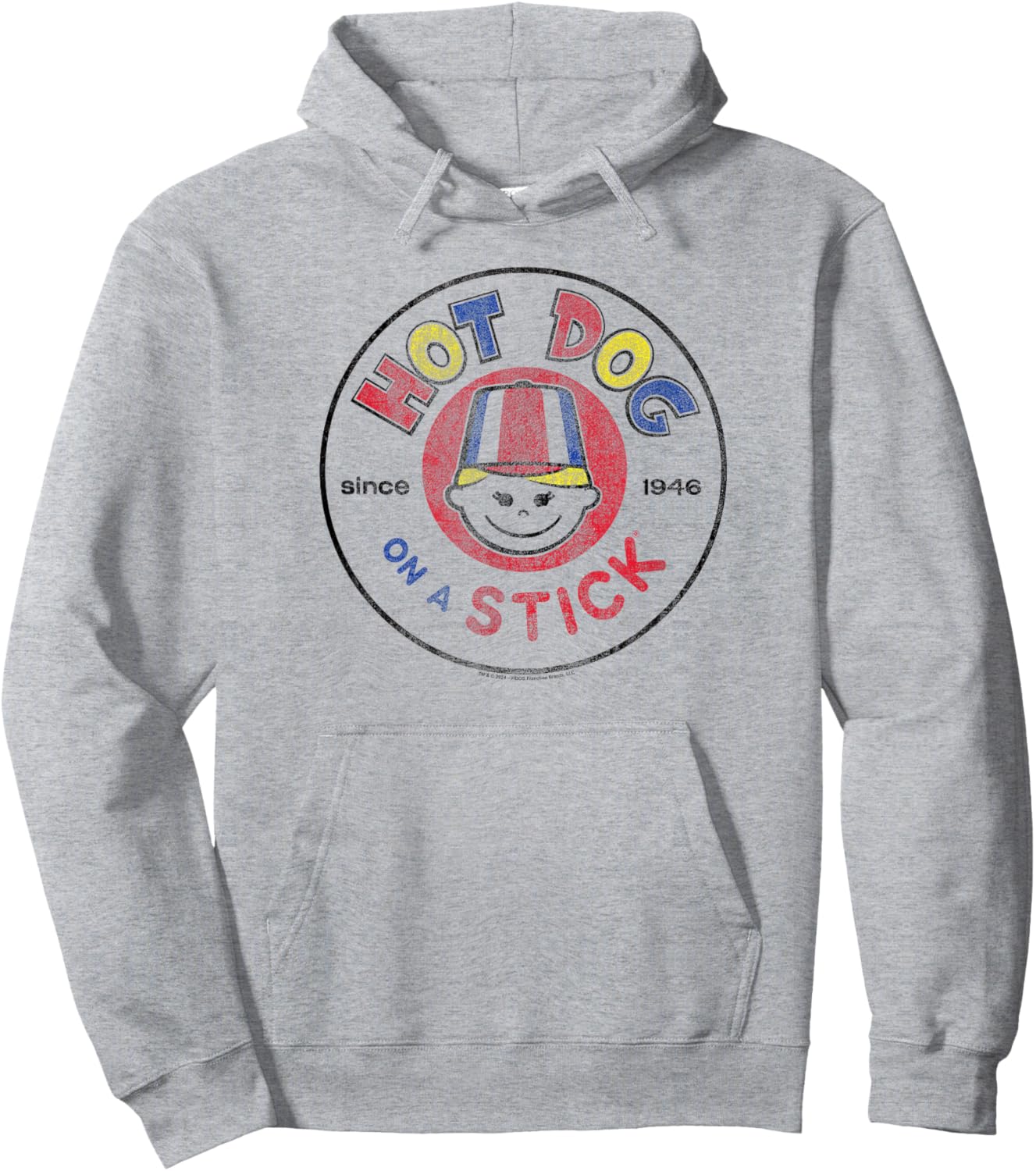 Ripple Junction x Hot Dog on a Stick Vintage Logo Fast Food Men Women Hoodie - Hoodie | Ash