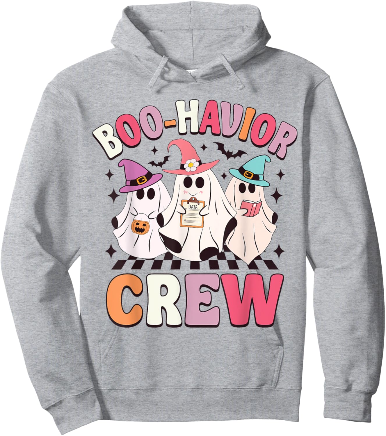 Retro Boo-Havior Crew Behavior Analyst Halloween ABA RBT Hoodie - Hoodie | Ash