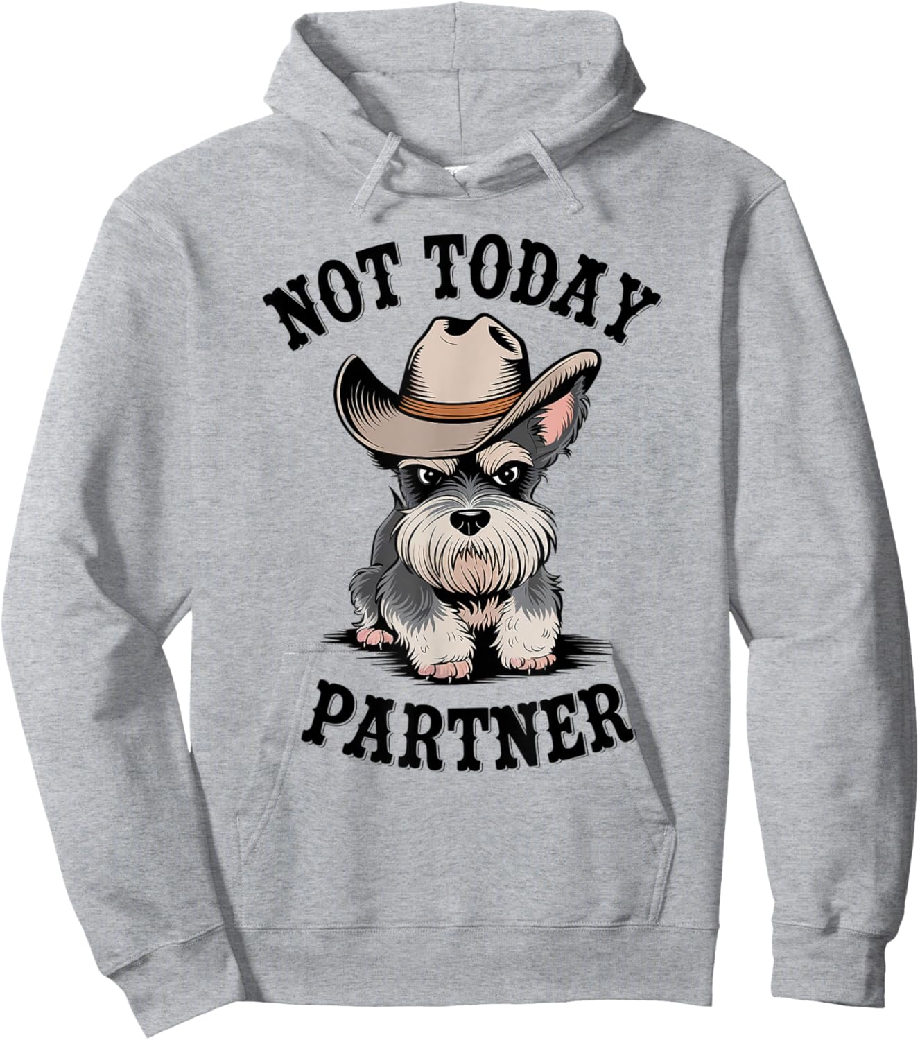 Not Today Partner Miniature Schnauzer Cowboy Dog Western Hoodie - Hoodie | Ash