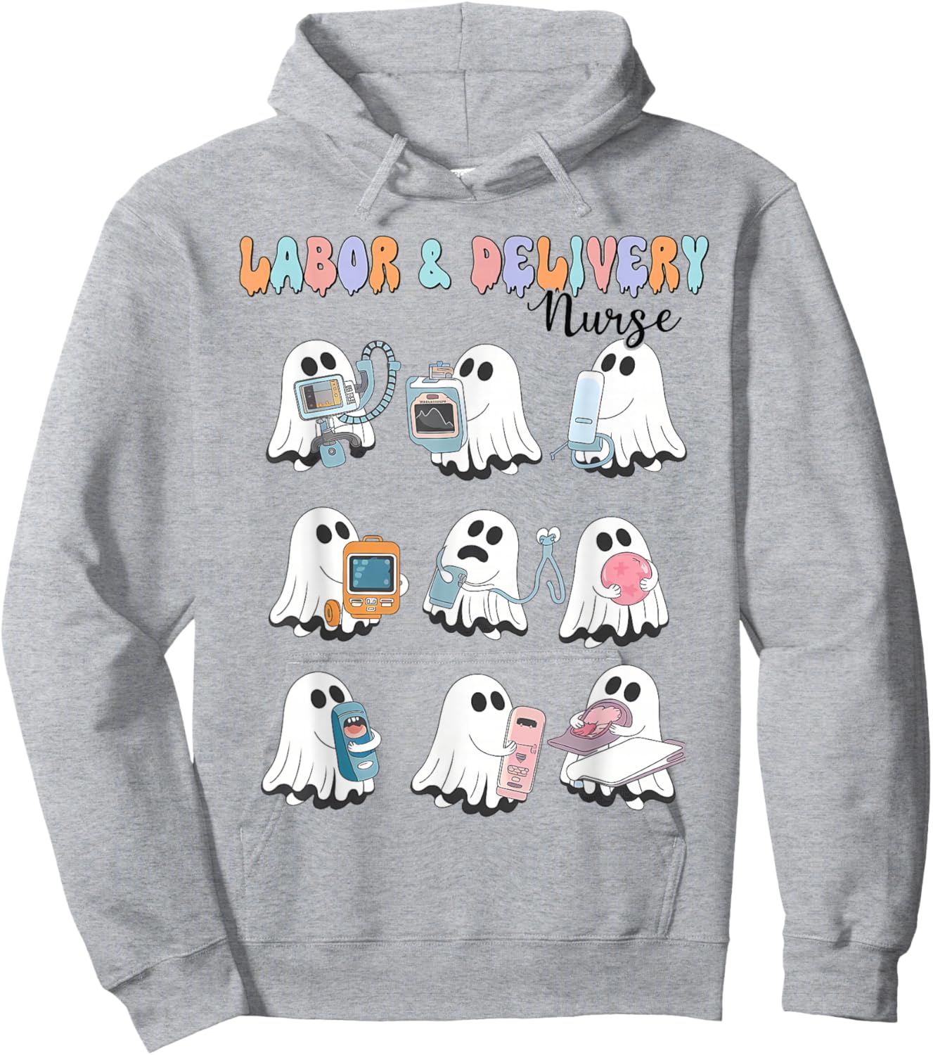 Halloween labor and delivery nurse shirt L&D Nurse Halloween Hoodie - Hoodie | Ash