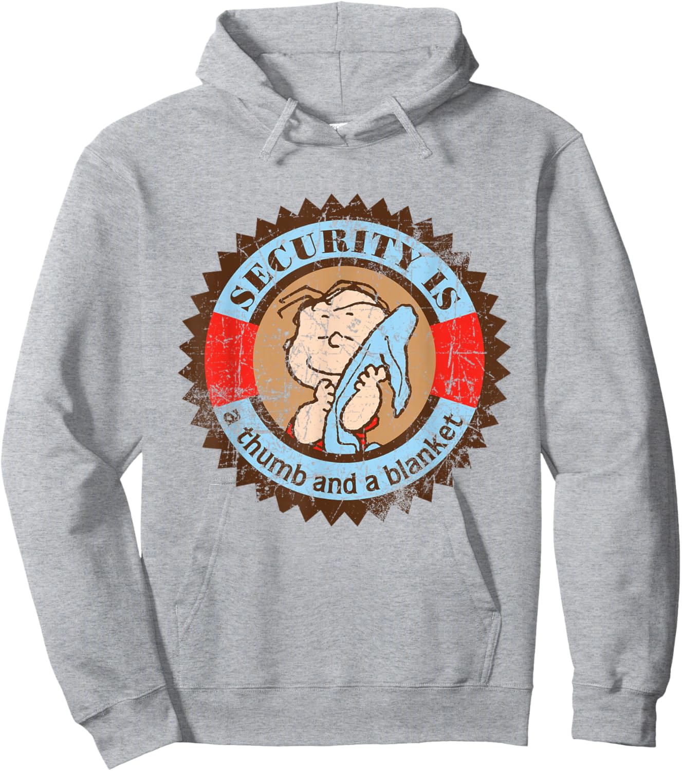 Peanuts Linus Van Pelt Security is A Thumb and Blanket Hoodie - Hoodie | Ash
