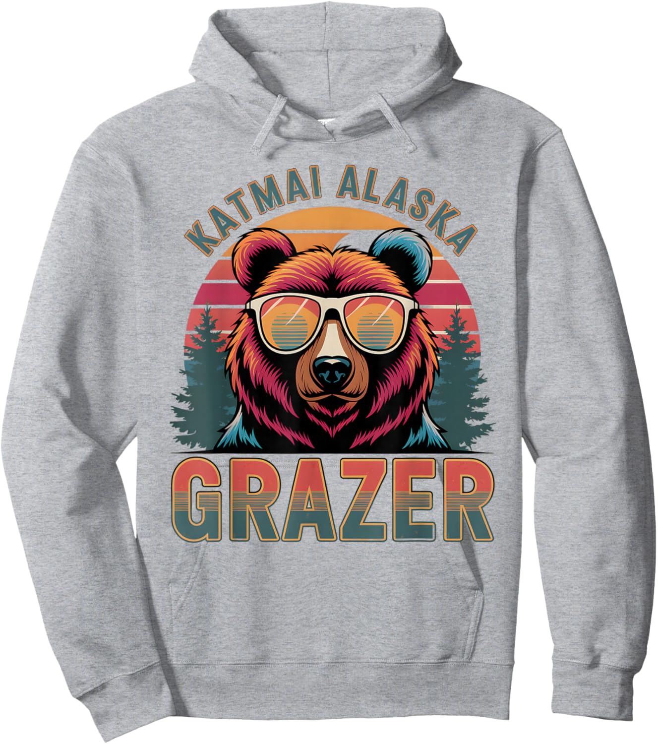 Funny Katmai Alaska Grazer Vintage Fat Bear Week 2025 Hoodie - Hoodie | Ash