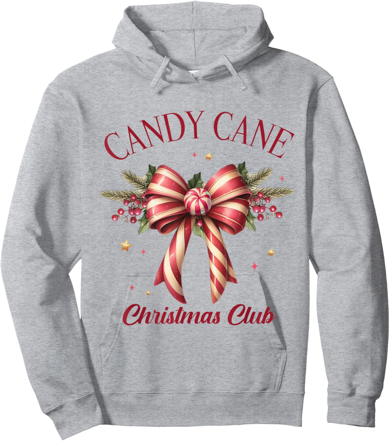 Candy Cane Christmas Club Winter Christmas Family Pajamas Hoodie - Hoodie | Ash