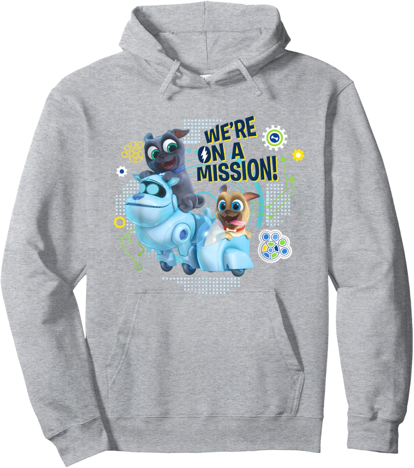 Disney Puppy Dog Pals We're On A Mission! Bingo Rolly Poster Hoodie - Hoodie | Ash