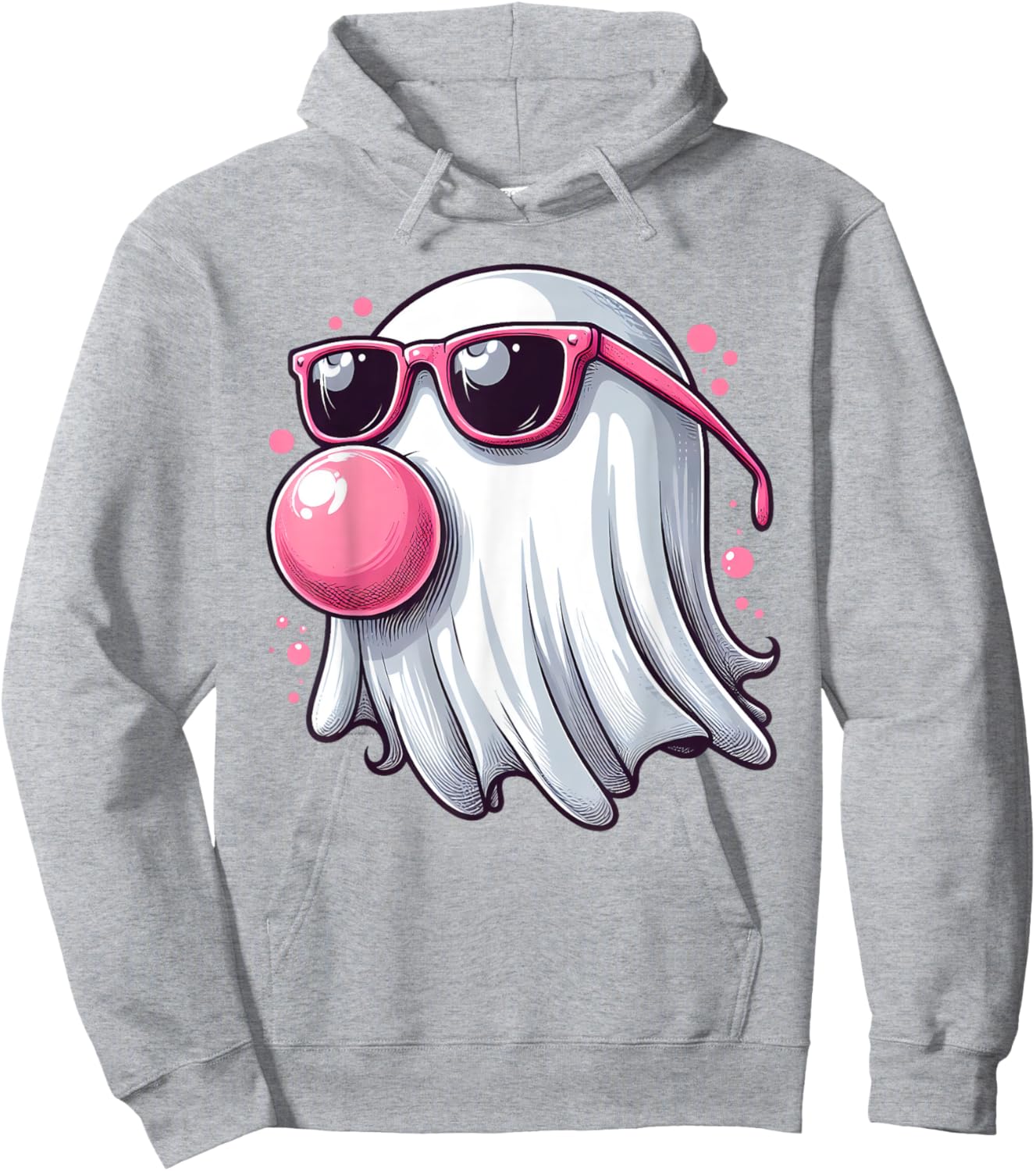 Cute Ghost Bubble Gum Halloween Costume Men Women Kids Hoodie - Hoodie | Ash