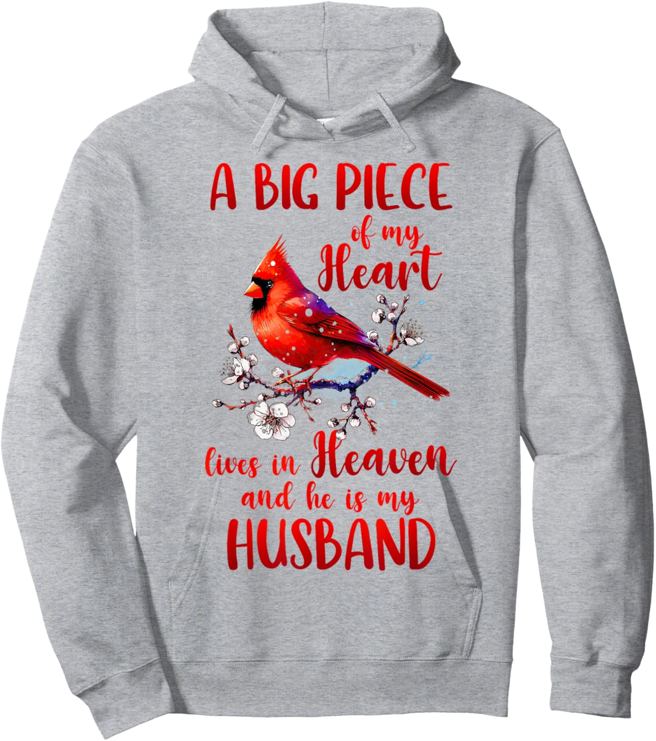 Husband Memorial A Big Piece Of My Heart Lives In Heaven Hoodie - Hoodie | Ash
